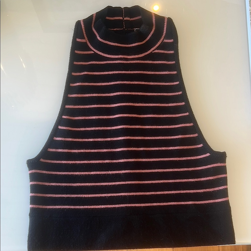 Victoria's Secret Black and Pink Striped Top